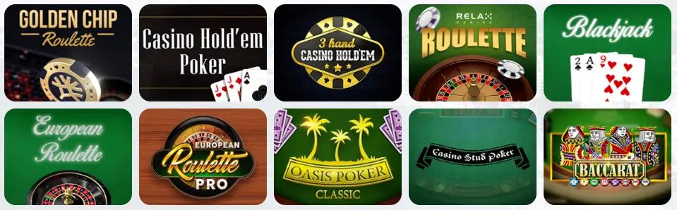 Jeux de table au Betory Casino Crypto